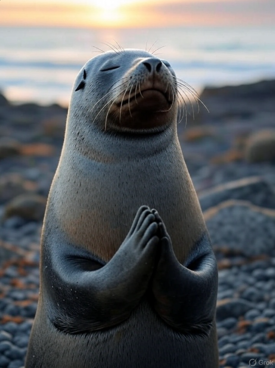 Seals are wonderful creatures. Heard they work fast at capturing their prey. PRAY. Silence is golden.