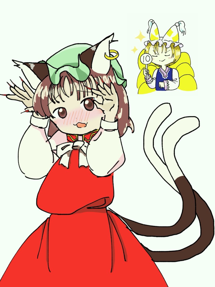 橙描きました！（+藍様）えだまめ茶さんのふわっとした線の描き方好きです…！