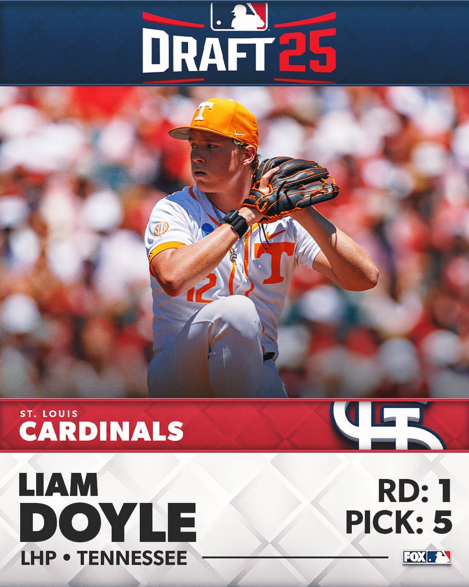 The Cardinals have drafted LHP Liam Doyle with the 5th overall pick!