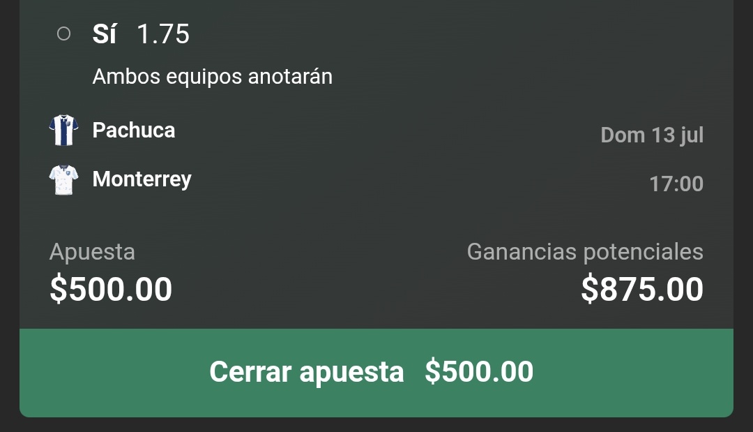 LesMP_Picks's tweet photo. ⚽️ Liga MX
🔷️ Pachuca vs Monterrey
🔶️ Ambos equipos anotan
💰 5% bank
⏰️ 5:00 P.M.

#FreePick #MPPicks #LigaMX #bet365 https://t.co/gRO1gwdrse