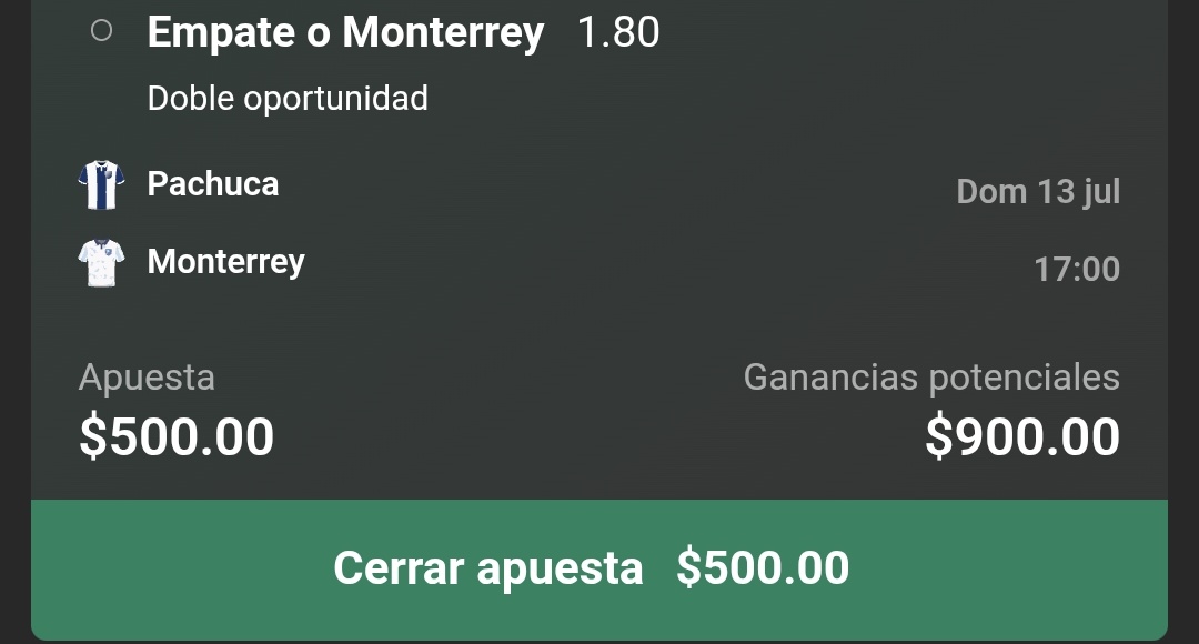 LesMP_Picks's tweet photo. ⚽️ Liga MX
🔷️ Pachuca vs Monterrey
🔶️ Monterrey Doble oportunidad
💰 5% bank
⏰️ 5:00 P.M.

#FreePick #MPPicks #LigaMX #bet365 https://t.co/jfZqTzjsw2