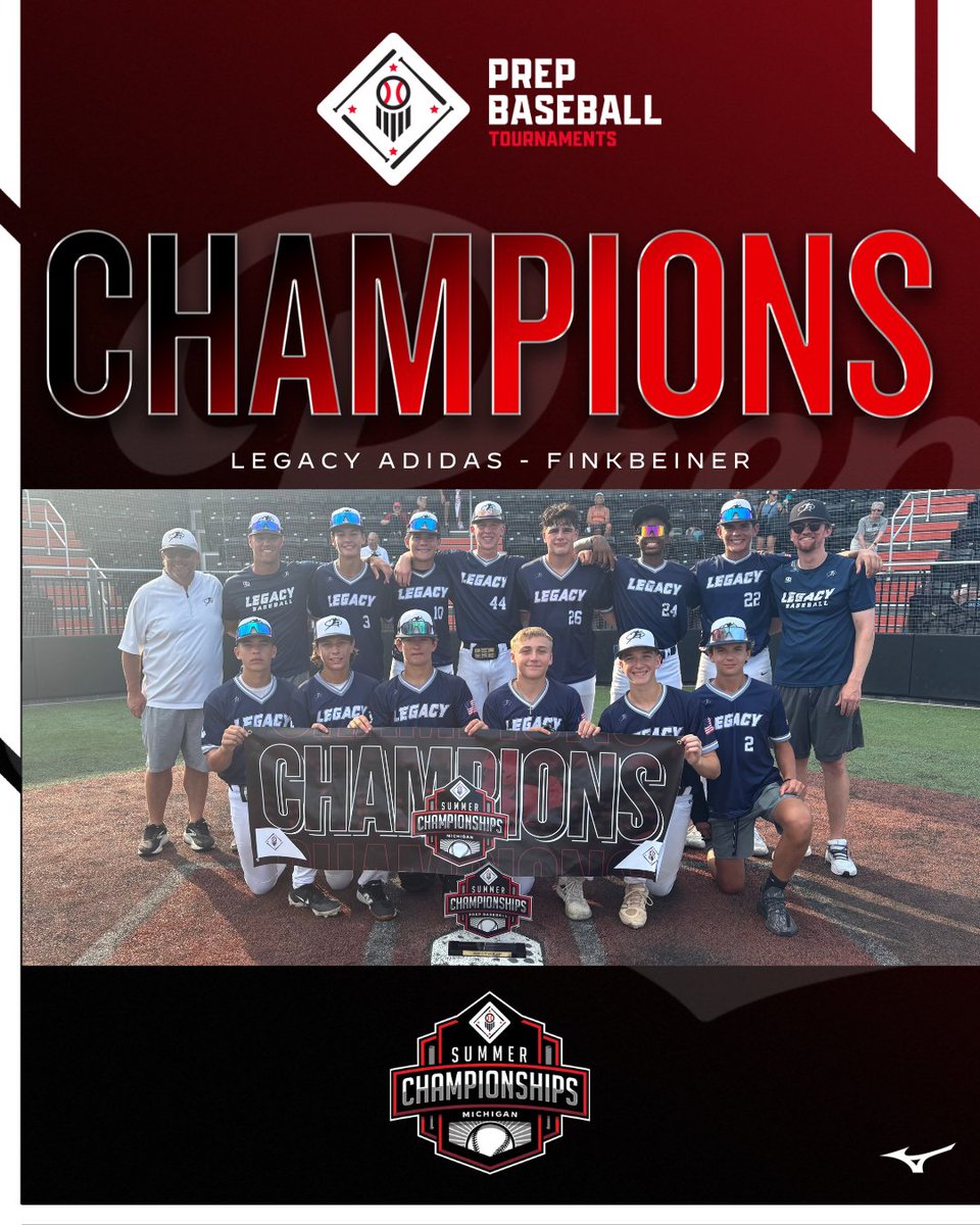 PrepBaseballMI's tweet photo. 🥇TOURNAMENT CHAMPIONS 🥇

Legacy Adidas - Finkbeiner | @LegacyMI_BAS

Championship Game MVP - Evan Pregont

🏆 PBT Michigan Summer Championships🏆

⚾️ 14U Champions
📅 7/10-7/13
📍 Detroit, MI

@PBRTournaments | @pbtscouting | 
@PrepBaseMIScout https://t.co/gwjef0raqz