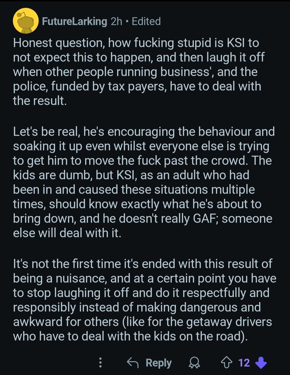 TheDebateIsOver's tweet image. The r/sidemen reddit somehow found a way to hate on KSI for the latest sidemen Sunday video😭😭😭