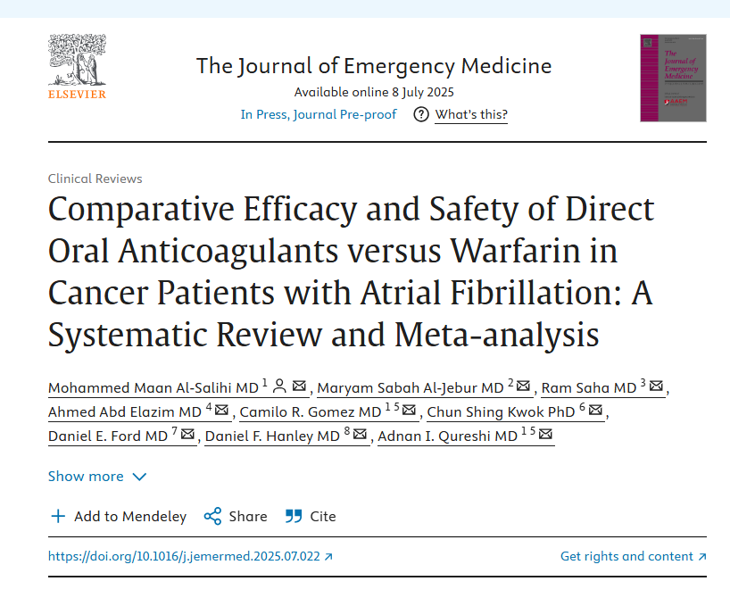 PCC_PharmD's tweet photo. New study in press comparing efficacy and safety of DOACS vs warfarin in cancer pts with afib

DOACs better in essentially every outcome measured https://t.co/08VuqfUl1X
