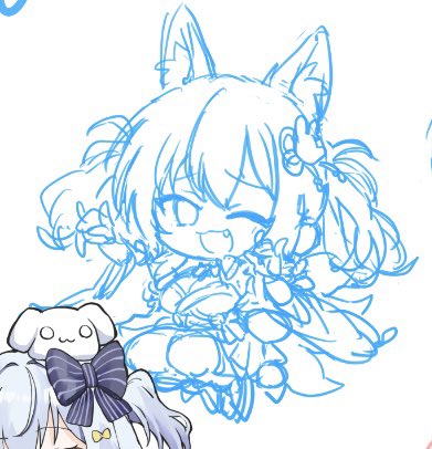 「下書きは可愛く描けたのではなかろうか…」|紺堂のイラスト