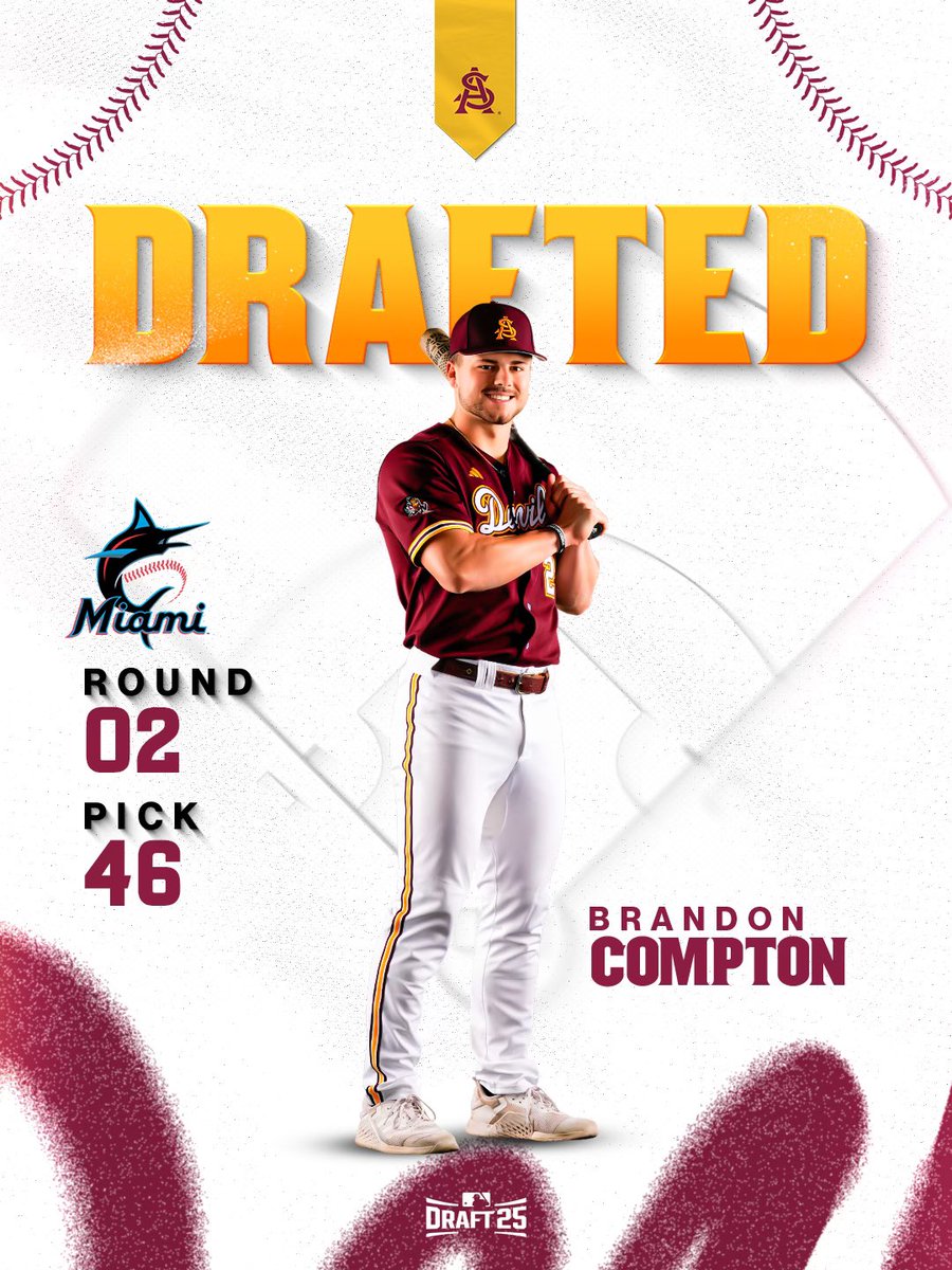 Sun Devil Baseball (@asu_baseball) on Twitter photo Mr. 305
Congratulations to <a href="/BrandonCompton_/">Brandon Compton</a> for being drafted to the <a href="/Marlins/">Miami Marlins</a>
#ForksUp /// #MLBU Mr. 305
Congratulations to <a href="/BrandonCompton_/">Brandon Compton</a> for being drafted to the <a href="/Marlins/">Miami Marlins</a>
#ForksUp /// #MLBU