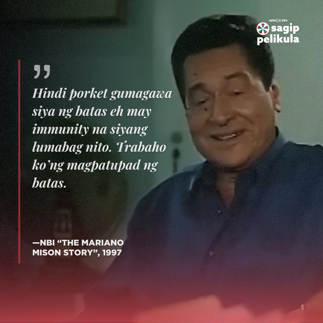 SagipPelikula's tweet photo. “Trabaho ko’ng magpatupad ng batas.”
Even lawmakers aren’t above the law. A powerful line from NBI: The Mariano Mison Story (1997), with Eddie Garcia portraying a man committed to justice.
#SceneSenti #SagipPelikula #MarianoMisonStory #EddieGarcia #FilipinoFilms #PinoyCinema https://t.co/GCrdQ5RZYR