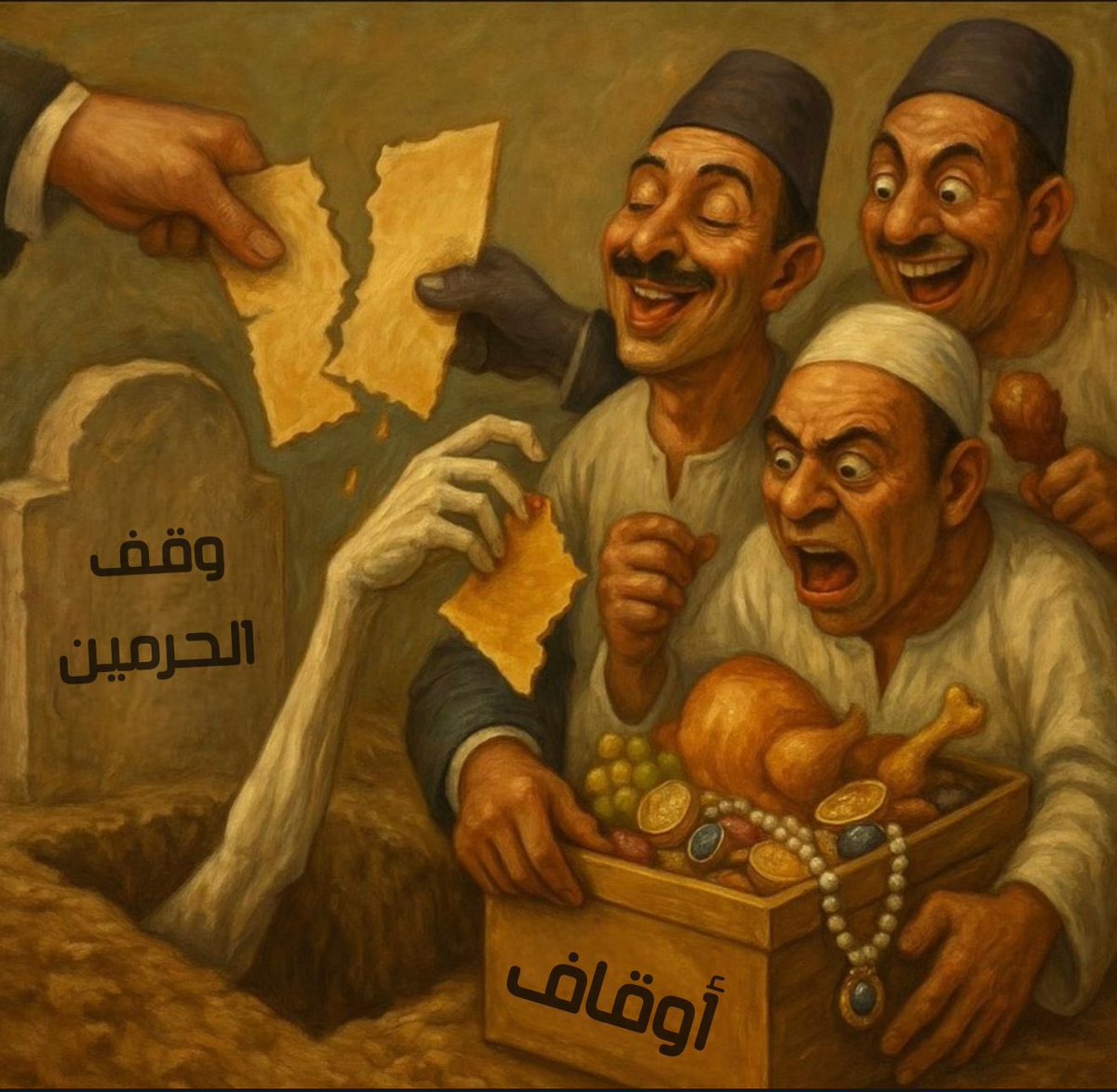 1/ كيف يمكن لدولة أن تسرق أوقافاً حبسها الأموات على بيت الله، ثم تتفاخر بالسرقة سبعين عاماً؟ 🤔
التكية المصرية: قصة تحويل خيانة الأمانة إلى منّة إعلامية، والنهب إلى تراث قومي، والجريمة الشرعية إلى بطولة وطنية!
🧵 ثريد مُوجع 👇