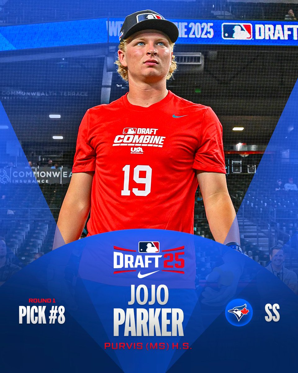 MLB (@mlb) on Twitter photo With the eighth pick of the 2025 #MLBDraft, the <a href="/BlueJays/">Toronto Blue Jays</a> select SS JoJo Parker from Purvis (MS) High School. With the eighth pick of the 2025 #MLBDraft, the <a href="/BlueJays/">Toronto Blue Jays</a> select SS JoJo Parker from Purvis (MS) High School.
