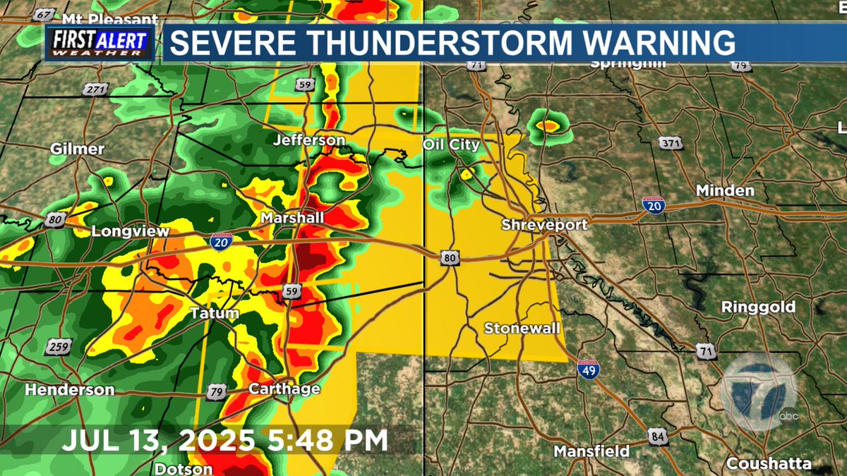 A Severe T-Storm Warning has been issued until Jul 13 6:30PM. More info at kltv.com/weather/alerts… and on the KLTV weather app.