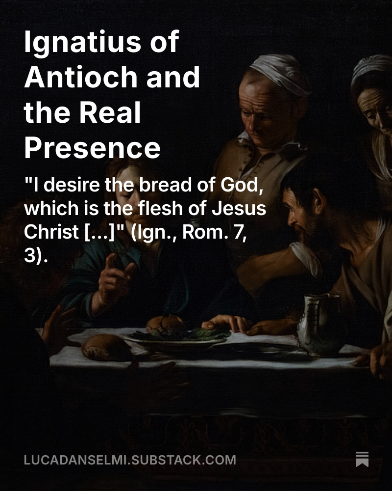 Luca D'Anselmi (@ldanselmi) on Twitter photo A post on Ignatius of Antioch and the real presence, clarifying some aspects of his Eucharistic theology:
open.substack.com/pub/lucadansel…
Providing a very different view, see the recent video from <a href="/BibleInContext1/">The Bible In Context</a> . A post on Ignatius of Antioch and the real presence, clarifying some aspects of his Eucharistic theology:
open.substack.com/pub/lucadansel…
Providing a very different view, see the recent video from <a href="/BibleInContext1/">The Bible In Context</a> .