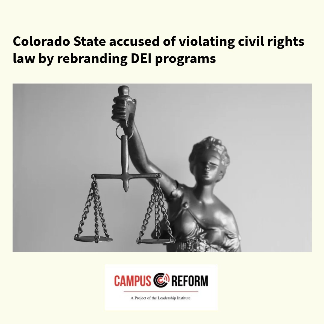 Colorado State accused of violating civil rights law by rebranding DEI programs

Link in bio or read the story at bit.ly/4o0GqD8

#colorado #civilrights #campusreform