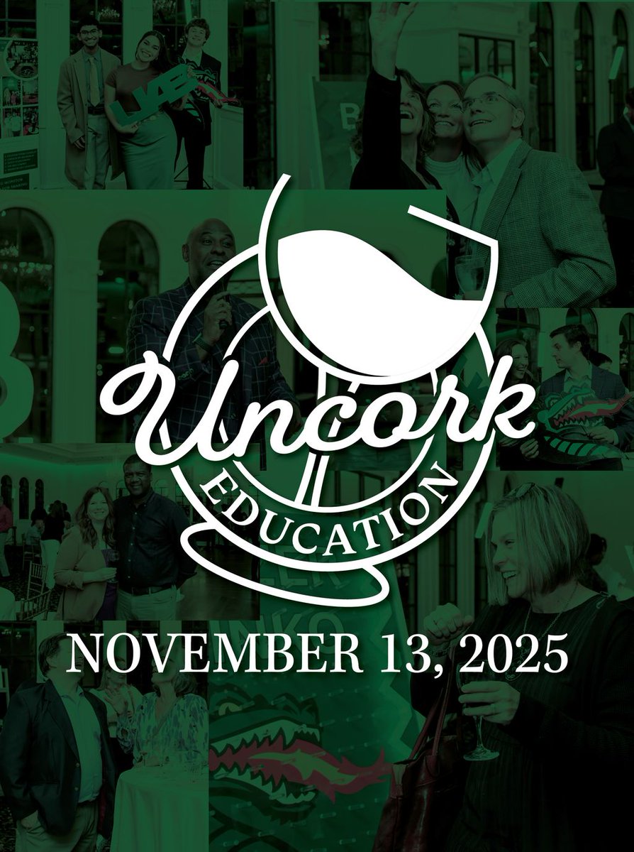 📆 SAVE THE DATE📆 - November 13, 2025 
Uncork Education is exactly 4 months away! We can't wait to be back at the Florentine doing what we love most - raising funds for UAB student scholarships💚 Stay tuned for more information on tickets.