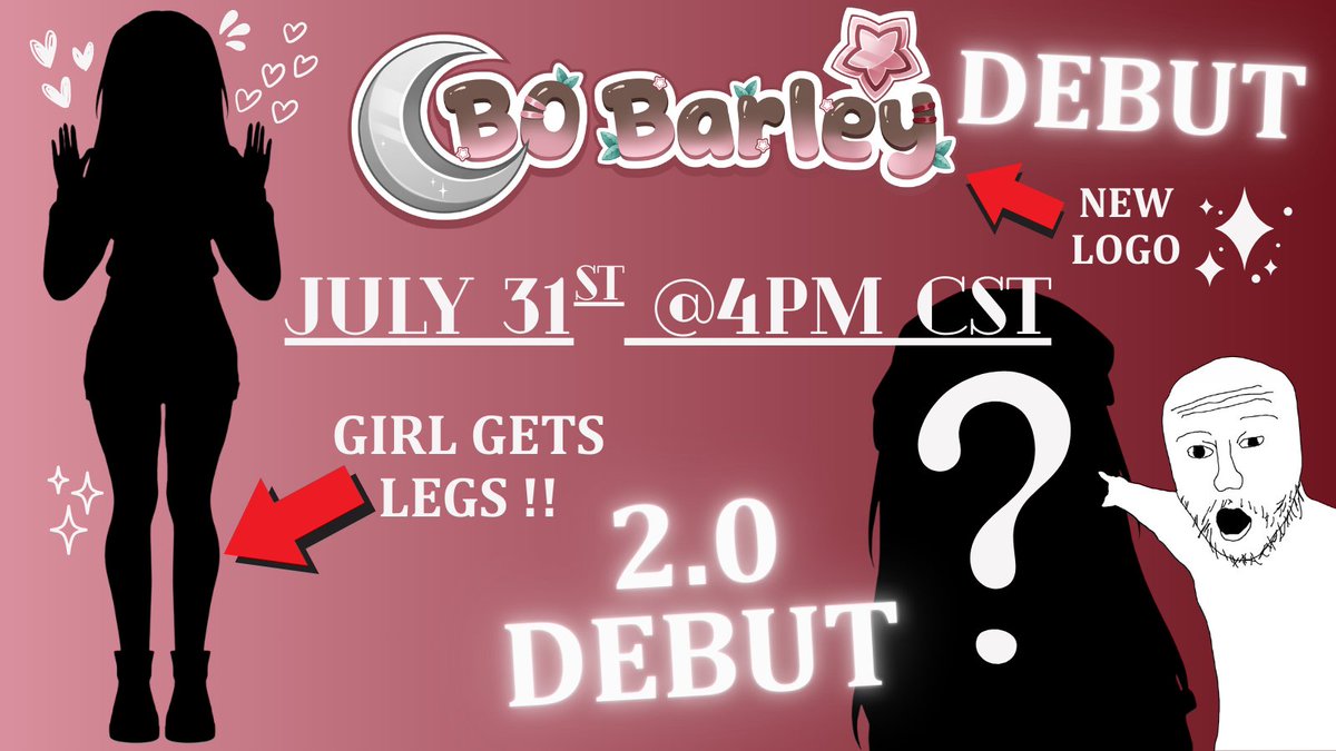 BarleyB0's tweet image. ALRIGHTYYY IM LOCKING IN THE DATE!! JULY 31st!!! I will be debuting my 2.0 model, new overlays, alerts, etc. over on twitch. tv/b0barley ~
IM RLY LOOKING FORWARD TO IT!! HOPE TO SEE YA THERE!!