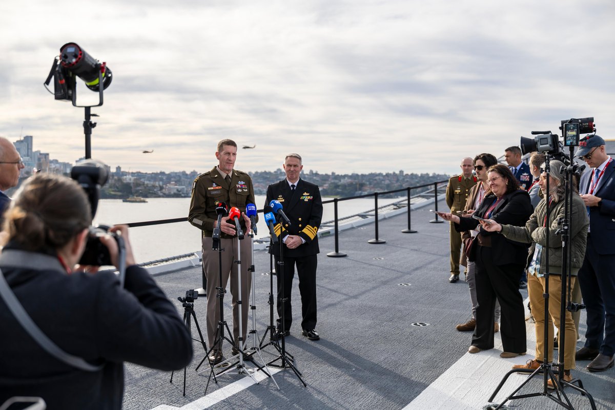 TalismanSabre's tweet image. Yesterday the opening ceremony was held on board HMAS Adelaide at Garden Island, Sydney.
Over the next few weeks you’ll see outstanding displays of military capabilities from 19 nations.
📷 LSIS Danyellah Hill
#TS25 #TalismanSabre25 #YourADF #StrongerTogether #OurPeople