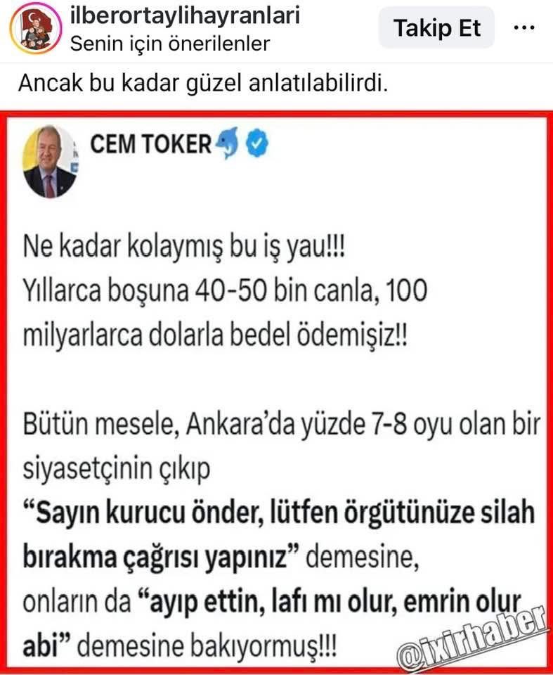 Cem Toker yine yardırmış, yine kitabın ortasından konuşmuş..