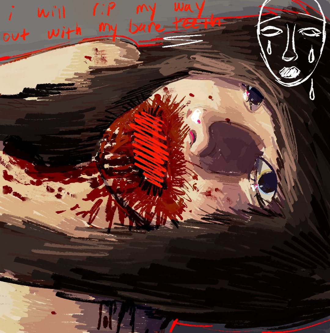 morgyue's tweet photo. double post i dgaf  hello dear oc of mine who has not seen the light of day in a straight year #oc #digitalart #originalcharacter #horror #gore #guro #persona https://t.co/L2k4sh4UB5