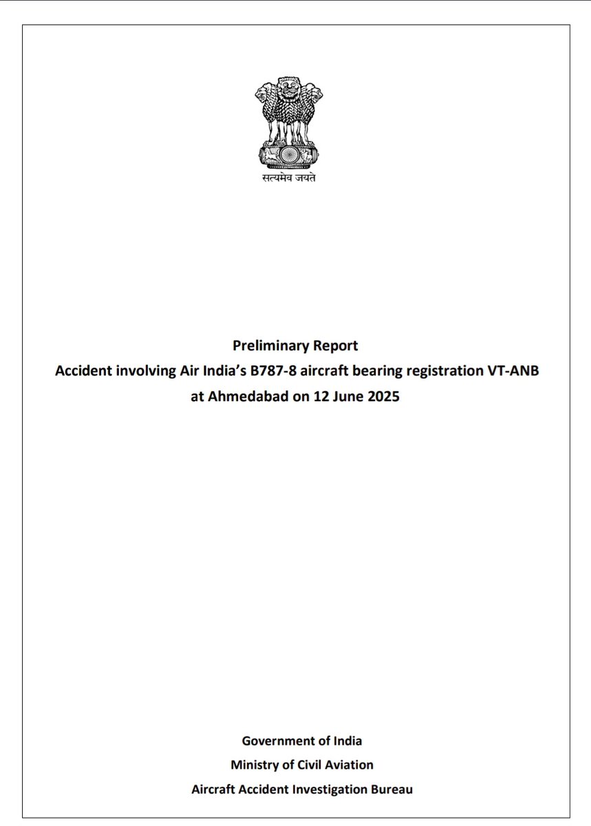 anugrahkaushal's tweet image. 🚨 #HUGE #EXPLOSIVE 🚨

PROOF IT WASN&apos;T PILOT ACTION

In this post we will once and for all prove that both fuel switches could not have been moved to cutoff position by a pilot on #AirIndia171 

Let&apos;s first study the facts from the #AAIB Preliminary Report 👇🏼