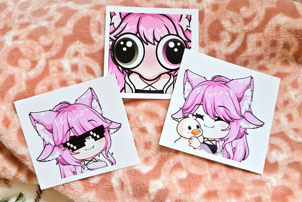Cracka_Lackn's tweet image. NEW STICKERS! #vtuber #vtubermerch #kitsune #catgirl