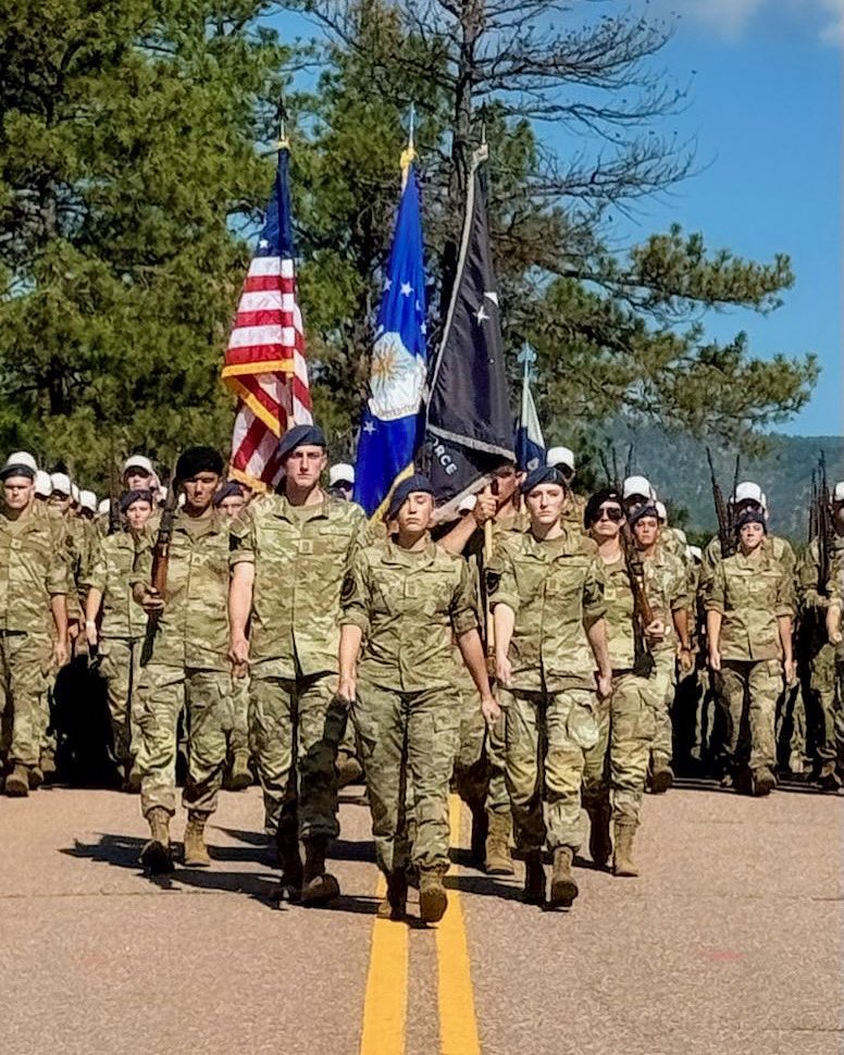 Onward to Jacks Valley ➡️

James Winterfield leads the basic cadets out to Jacks Valley for Second BCT! 

Second BCT expands on military and physical preparations and introduces cadets to small-unit tactics and firearms. 

#FlyFightWin #AimHigh