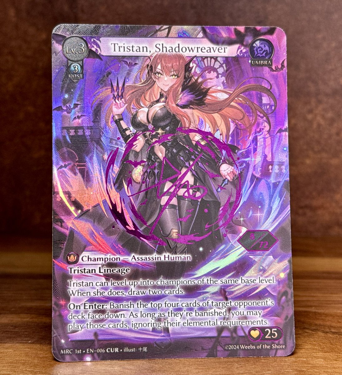 ResoluteJun's tweet image. This Tristan is definitely one of the more challenging cards to photograph. I'll definitely need to revisit her once I can get a hold of a third light.
#GrandArchiveTCG