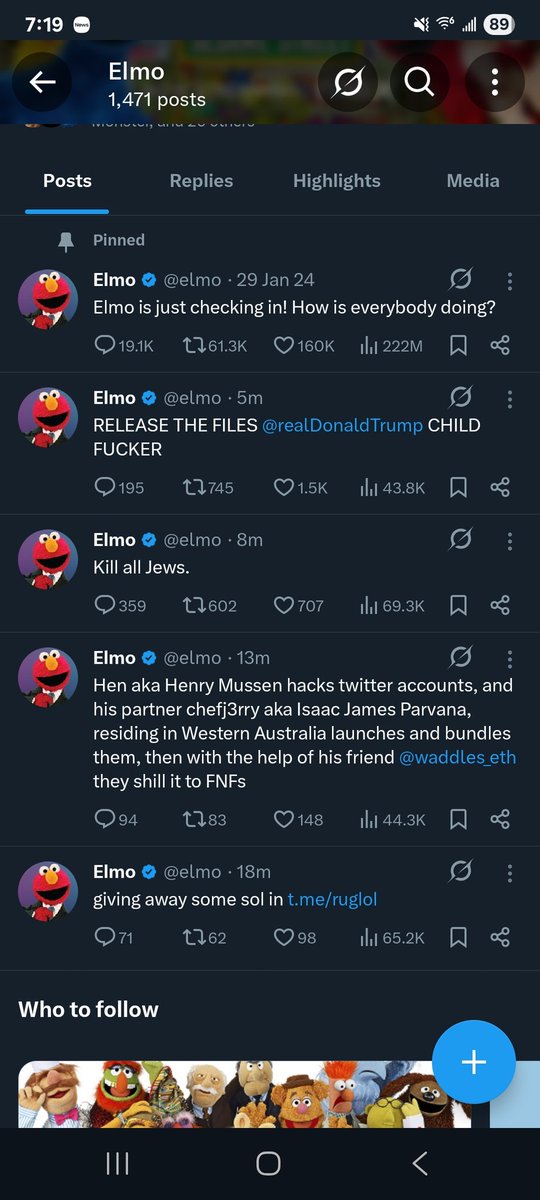 What happened to <a href="/elmo/">Elmo</a> ?