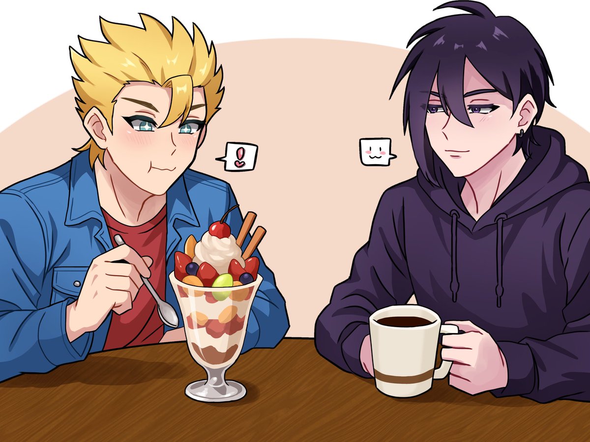 #でっかいパフェ食ってる攻めの隣でコーヒーを飲む受けを流行らせよう 
可愛いタグ🫶

見ていて飽きない男サムソン💛