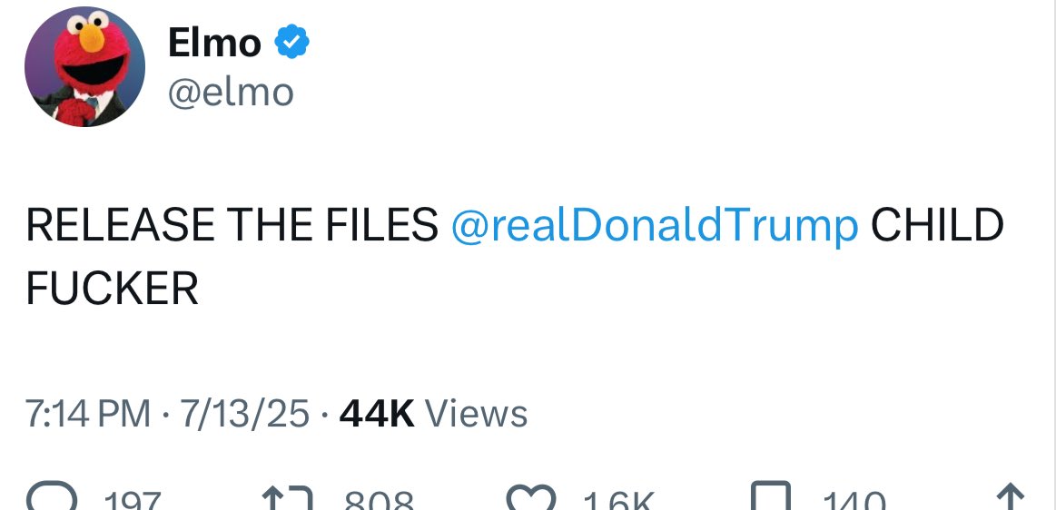 podiatristdon's tweet image. Trump stops PBS funding for a year. Elmo gets his revenge.