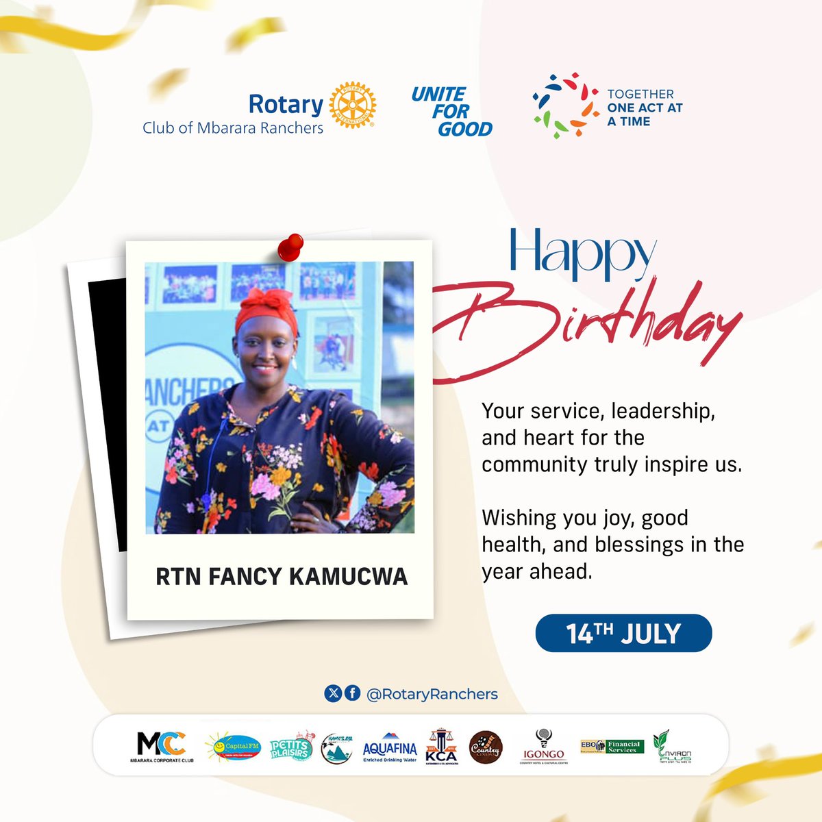 Rotary Club of Mbarara Ranchers (@rotaryranchers) on Twitter photo A very happy birthday <a href="/itangaazam220/">itangaazamukunde@gmail.com</a>, a true gem of Ranchers!
Your energy is infectious, your easy going nature a joy to be around and your humour is unmatched..
We wish you a birthday as fabulous and full of joy as you are! A very happy birthday <a href="/itangaazam220/">itangaazamukunde@gmail.com</a>, a true gem of Ranchers!
Your energy is infectious, your easy going nature a joy to be around and your humour is unmatched..
We wish you a birthday as fabulous and full of joy as you are!