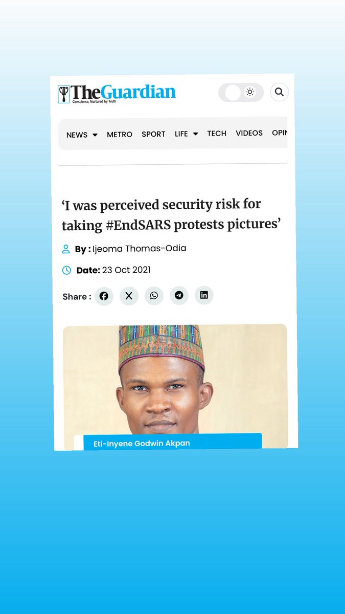 SIRInyene's tweet image. - Buhari’s govt sent DSS after me for documenting the #EndSARS peaceful protest.
- My bank account was frozen just cos I documented the peaceful protest
- I received threatening messages during his govt.
- I had to flee the county to Ghana for months cos of Buhari’s threats.