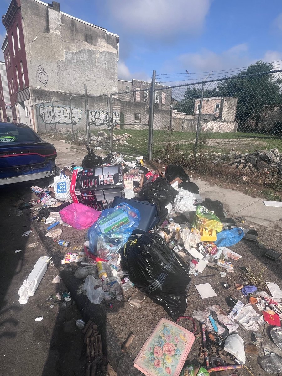 PhilaSanitation's tweet image. Sanitation crews have been focused on cleaning and removing illegal dumpers piles since the work stoppage ended.