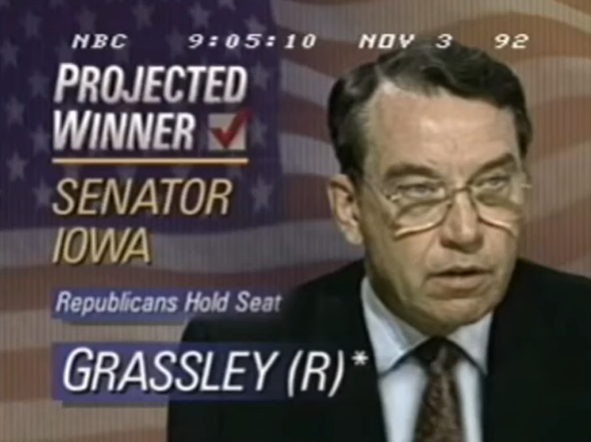 ElectionVintage's tweet image. Chuck Grassley won his third Senate term in 1992. He has since won five further Senate terms to date.