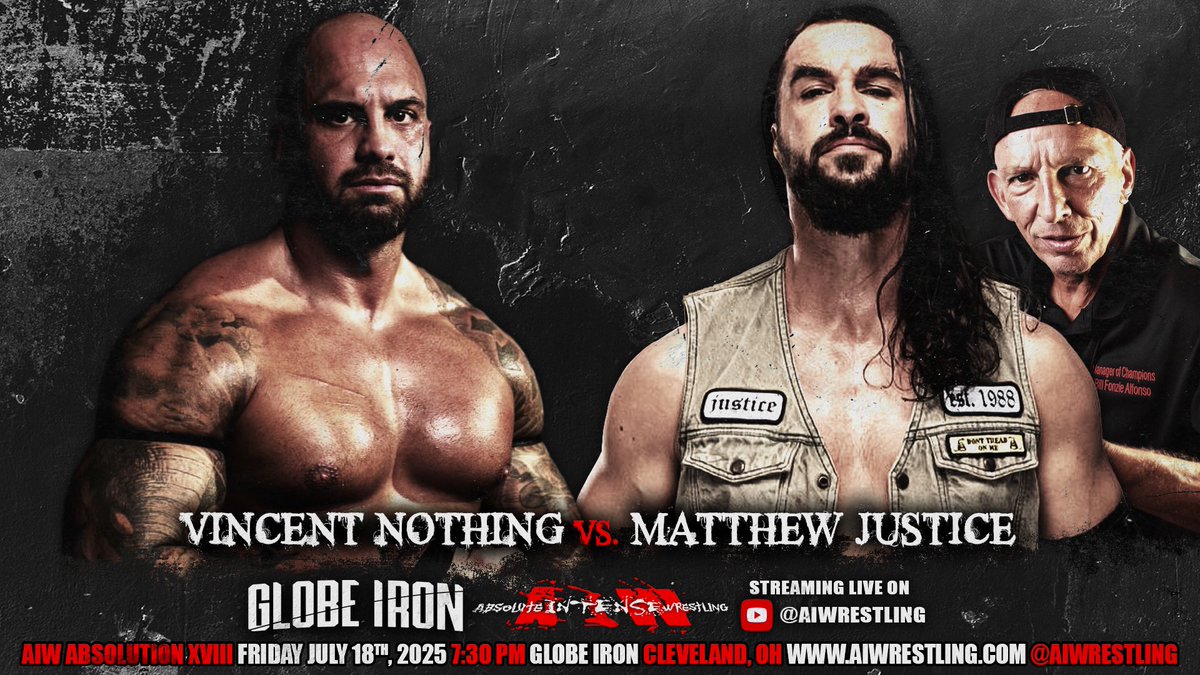 Absolute Intense Wrestling (@aiwrestling) on Twitter photo 7/18
<a href="/globeironcle/">Globe Iron</a>
<a href="/VincentNothing/">Vincent Nothing</a> VS. <a href="/ThrashJustice/">๐๐๐๐๐๐๐ ๐๐๐๐๐๐๐</a> w/ <a href="/AlfonsoBill/">Bill Alfonso</a>
Tickets: axs.com/events/976766/โฆ 7/18
<a href="/globeironcle/">Globe Iron</a>
<a href="/VincentNothing/">Vincent Nothing</a> VS. <a href="/ThrashJustice/">๐๐๐๐๐๐๐ ๐๐๐๐๐๐๐</a> w/ <a href="/AlfonsoBill/">Bill Alfonso</a>
Tickets: axs.com/events/976766/โฆ