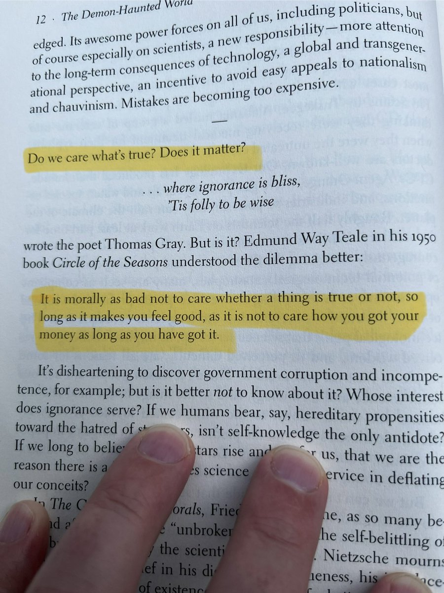 Do we care what’s true? Does it matter?
(H/T Carl Sagan)