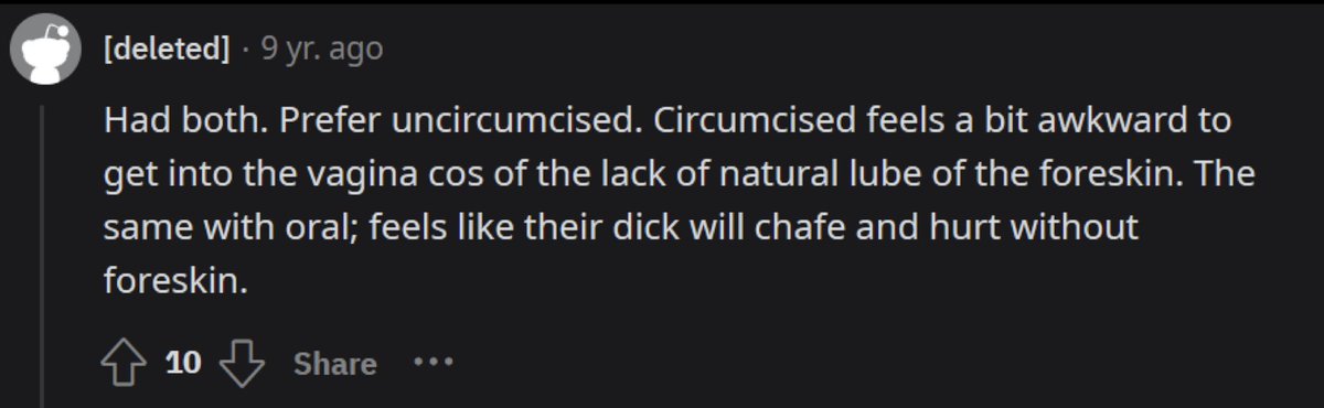 Women who have a brain and/or a heart wouldn’t bitch at men for standing up for themselves, let alone prefer that a man be mutilated to satisfy her faulty preferences.

#i2
#HisBodyHisChoice
#ParentalWrong
#BanChildCircumcision
#BornPerfect
#ChildrenAreNotProperty
#MCIsMGM