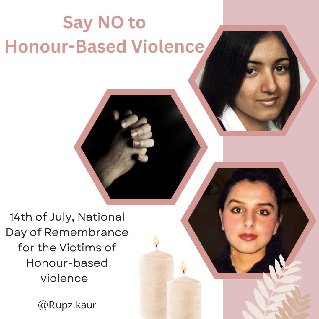 🕯️ Today we remember. We honour. We promise never to forget.

On this National Remembrance Day for the Victims of Honour-Based Violence, we remember the lives that were taken too soon — daughters, sisters, sons, friends — silenced by those who claimed to protect them.