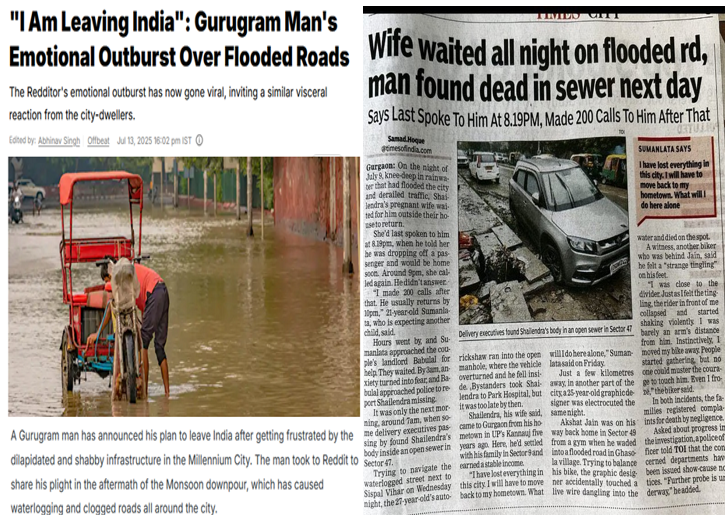 MediaCrooks (@mediacrooks) on Twitter photo Whether rich or poor.. Indian cities are now killing citizens. A well-off guy just wants to leave the shytthole called Gurugram while an auto guy simply dies in a sewer.. leaving behind a pregnant wife.. This is the "Smart City FILTH" that @NarendraModi <a href="/NayabSainiBJP/">Nayab Saini</a> created.. Whether rich or poor.. Indian cities are now killing citizens. A well-off guy just wants to leave the shytthole called Gurugram while an auto guy simply dies in a sewer.. leaving behind a pregnant wife.. This is the "Smart City FILTH" that @NarendraModi <a href="/NayabSainiBJP/">Nayab Saini</a> created..