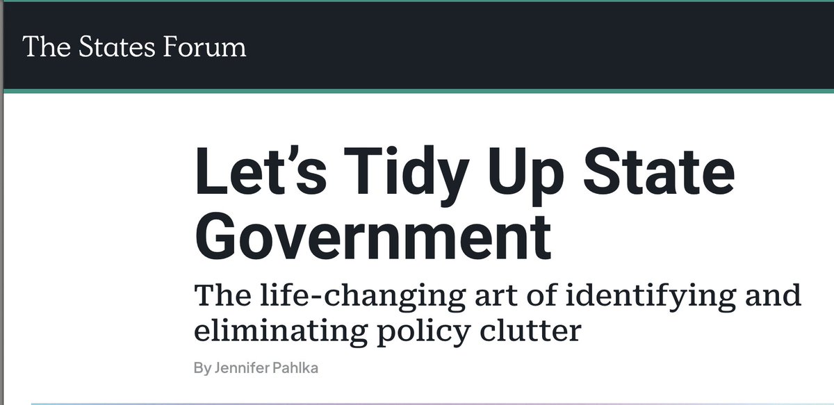 What is AI good for in government? In this paper for The States Forum, I take this question in a little different direction: it's good for tidying up, which is long overdue. (link below)