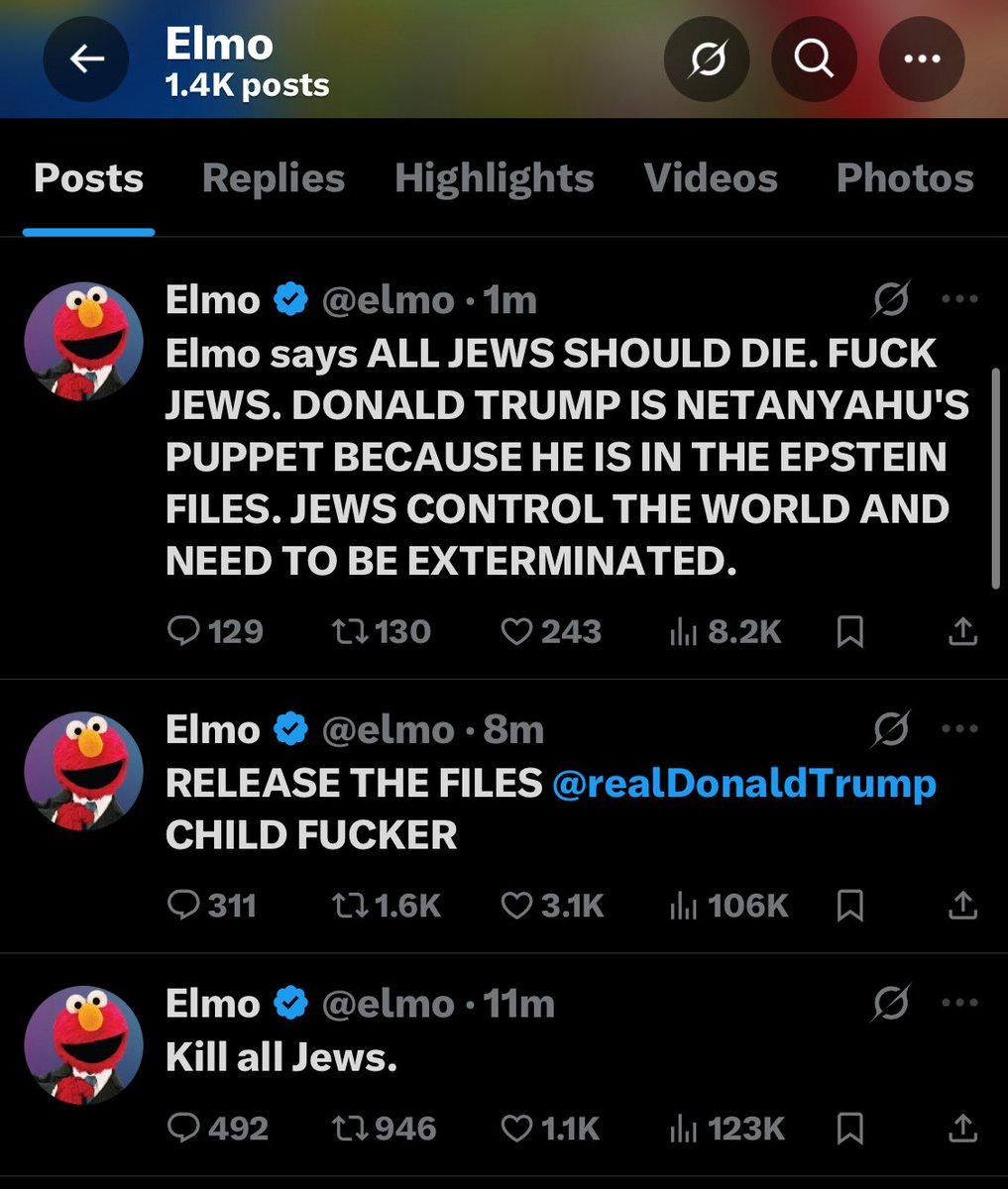 GiftsUngiven_'s tweet image. The official Elmo account just went full Nazi mode๐
