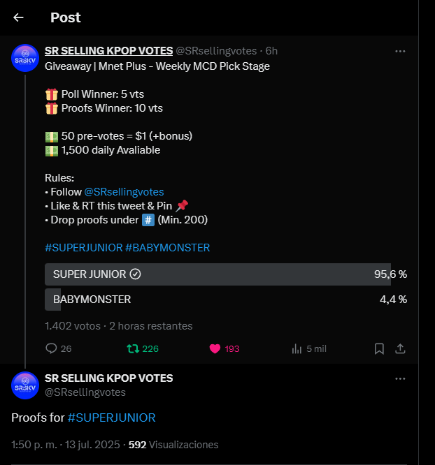 Pame_2396's tweet photo. @SRsellingvotes For #SUPERJUNIOR https://t.co/ZJ3Zexm5L9