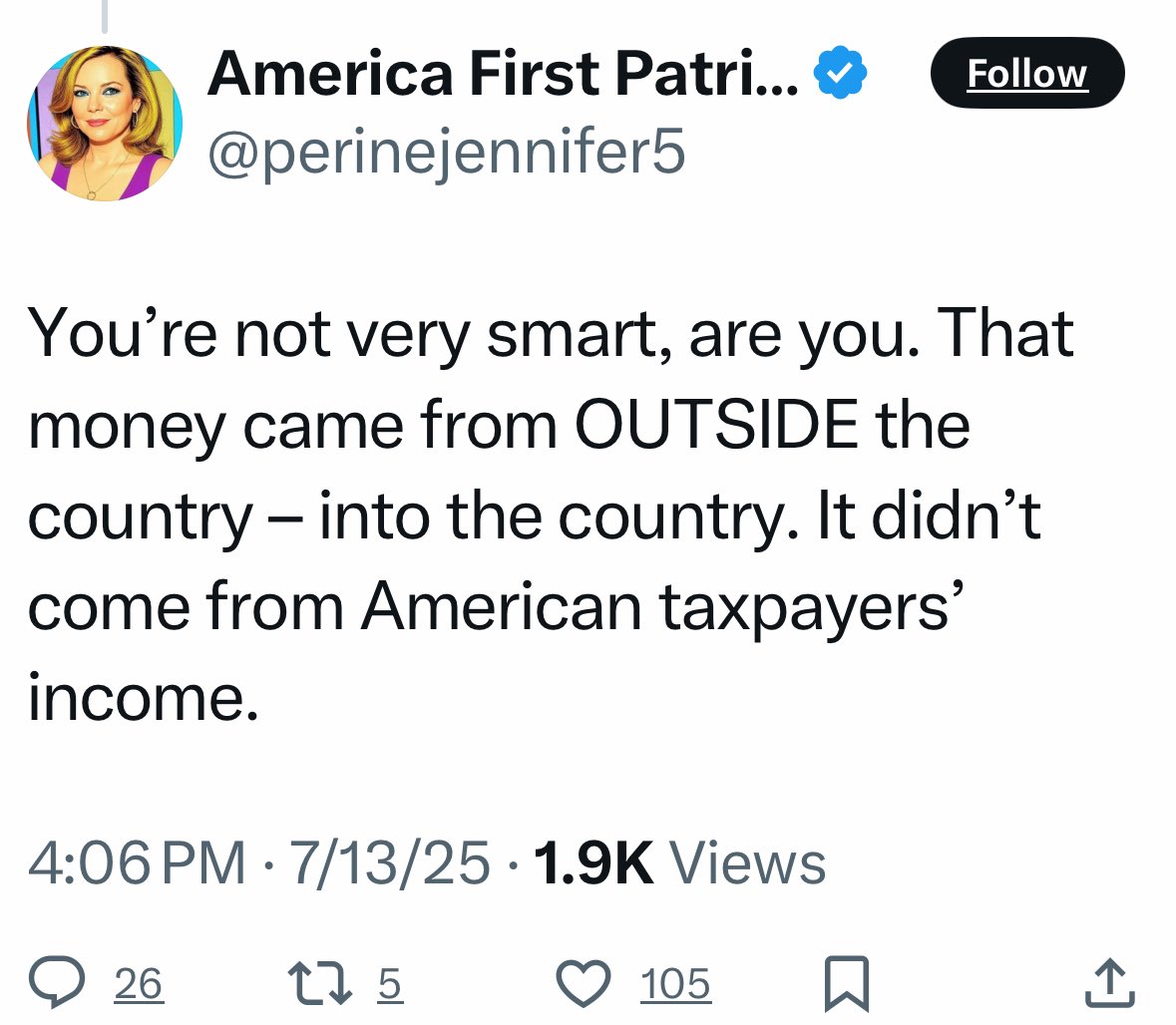 This MAGA, financial savant, is educating me on how tariffs work. 

I don’t know why I wasted three years and a lot of money, to get an MBA, just to find out that I’m clueless.
