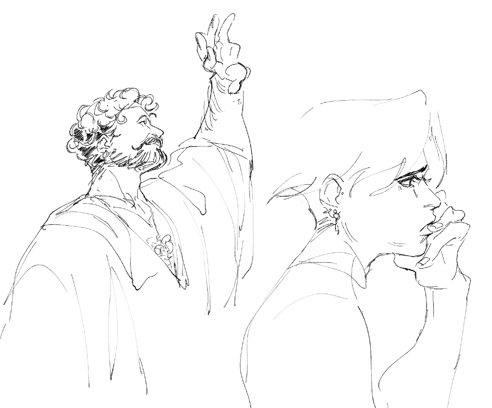 sometimes all you can draw after a while is a couple of nice right facing headshots and it's oké 
