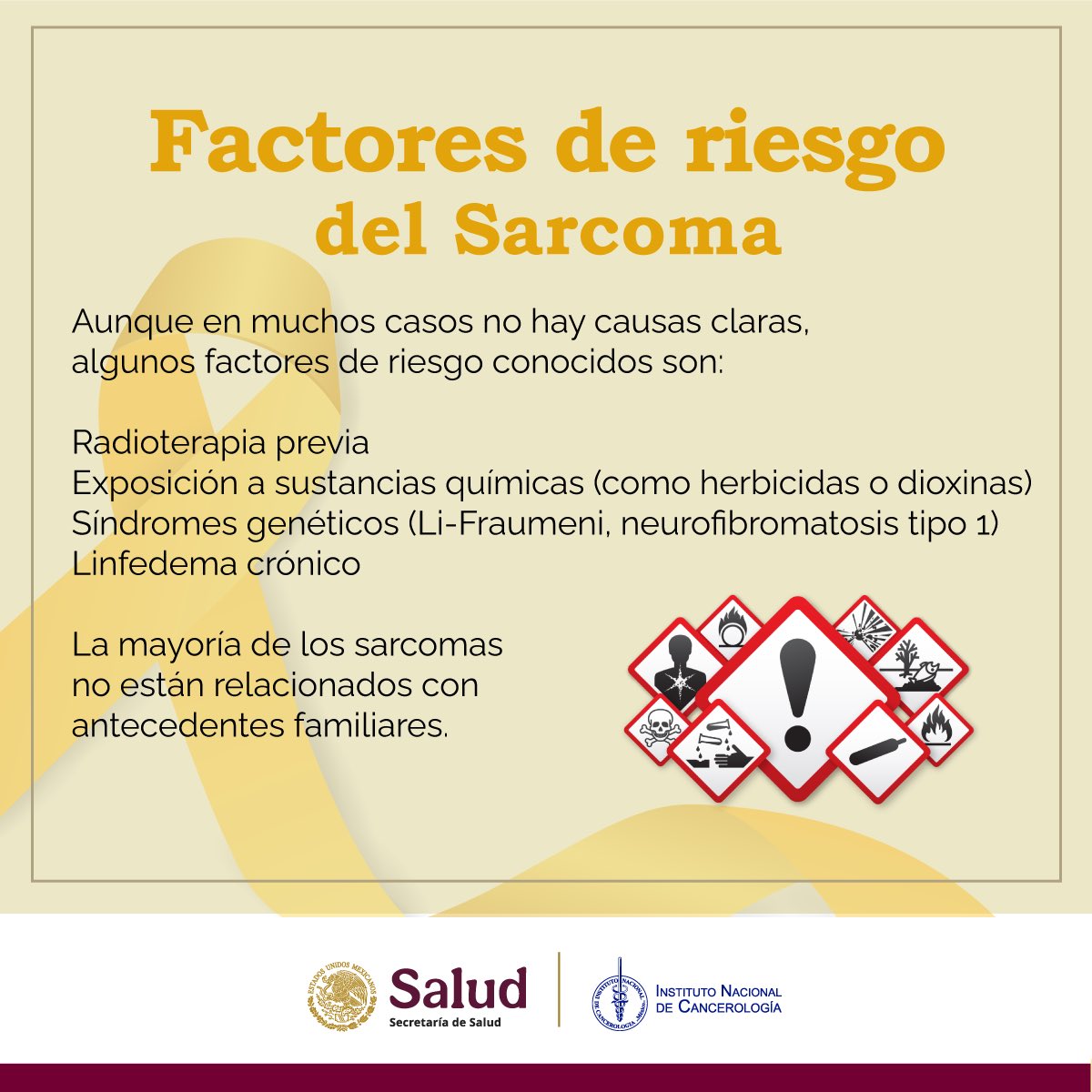 incanMX's tweet image. 🎗️ Hoy, 13 de julio, conmemoramos el Día Internacional del Sarcoma.
Unamos esfuerzos por su detección oportuna y tratamiento integral.
