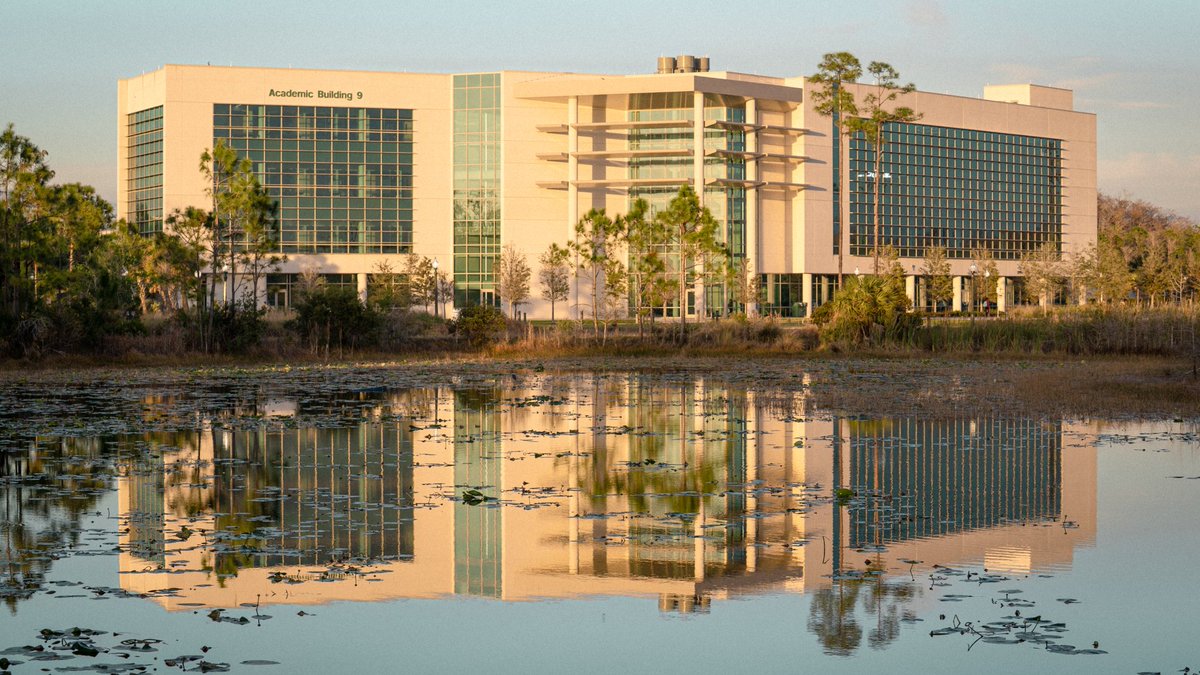 Golden hour reflections of The Water School... ☀️✨ #fgcu