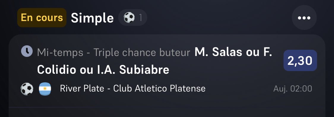 SquatPronos's tweet photo. Direction l’Argentine 🇦🇷 

🔸TC MT: 2,30

#TeamParieur https://t.co/9zxEBRfqLR
