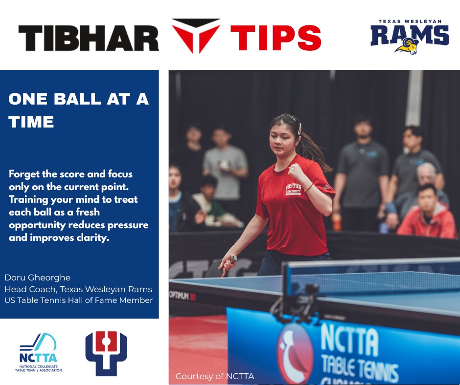 PaddlePalace's tweet image. Forget the score—lock in on the point.
Train your mind to treat each ball as a new start. It lowers pressure and sharpens your focus.

🧠 A #TibharTip from Coach Doru Gheorghe
🏓 Texas Wesleyan Rams | US TTT Hall of Fame
👉 bit.ly/PP-Tibhar-Gear
#MentalEdge #NCTTA