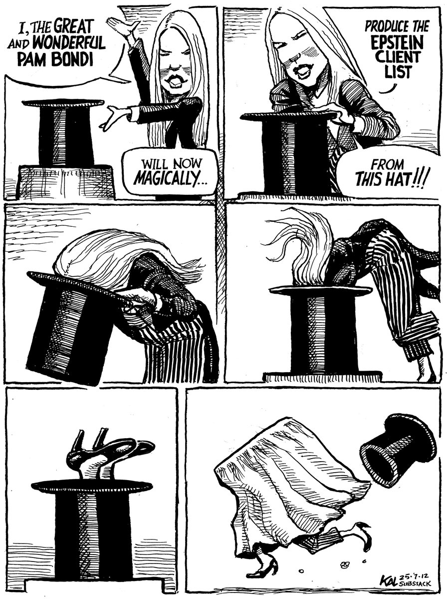 kaltoons's tweet image. Since I was let go by the Baltimore Sun, I was determined to keep my satirical quill sharp. So I have set out to create a regular cartoon commentary for my Substack subscribers.
This is my second attempt.
open.substack.com/pub/kaltoons/p…