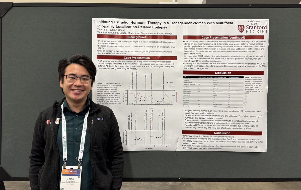 JoyYWu's tweet image. More stellar @StanfordEndo posters at #ENDO2025 by our MSEP students Twan Sia and Audrey Todd and fellow Helene Puzio with their proud mentors Justin Annes and Julia Chang