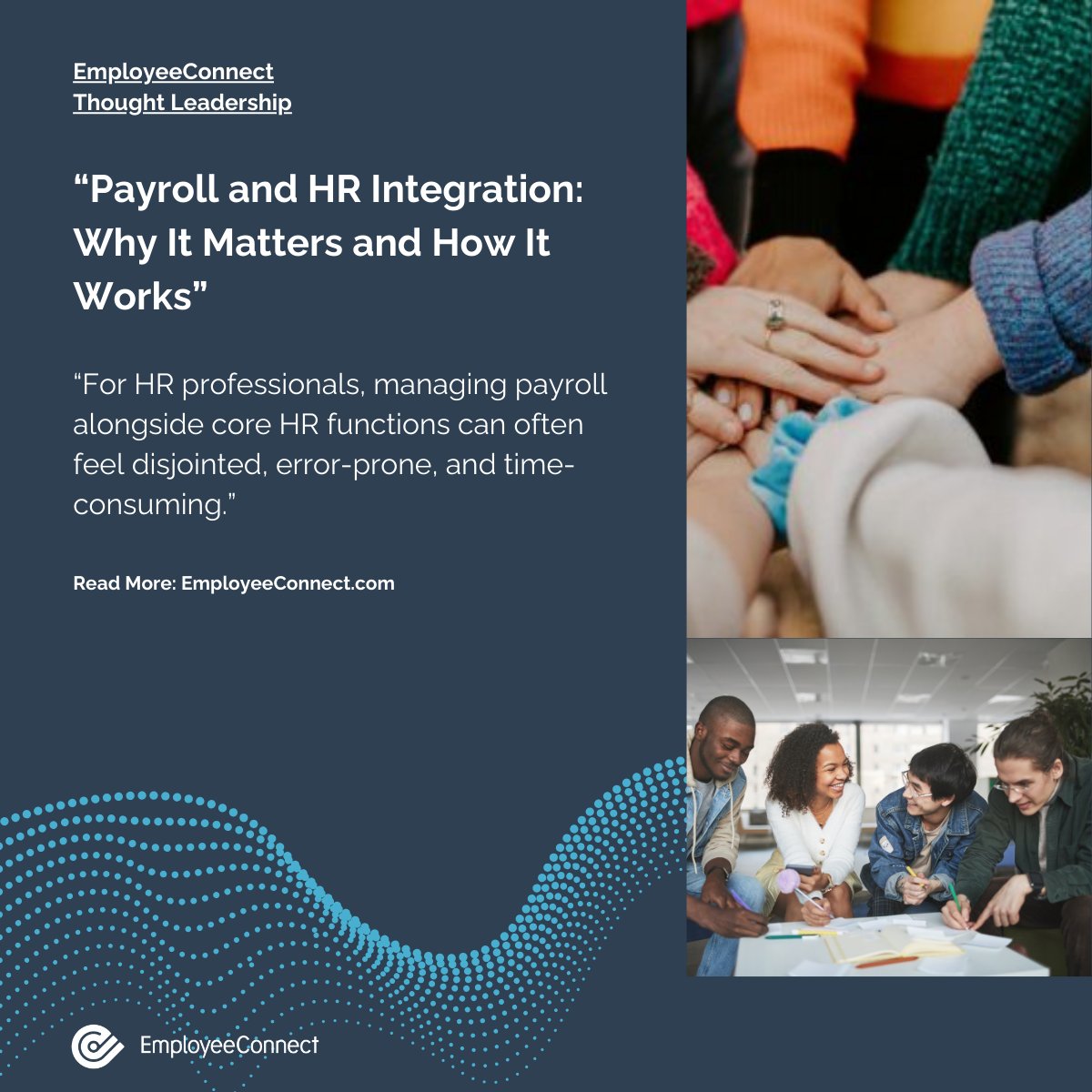 EmployeeConnect's tweet photo. Is your payroll system working in isolation from your HR platform?

Disconnected systems don’t just slow you down—they put you at risk of compliance issues, payroll errors, and missed opportunities for strategic decision-making.

👉 Read the full blog: https://t.co/vGxDTZs7CK https://t.co/z5JYTtrgdh