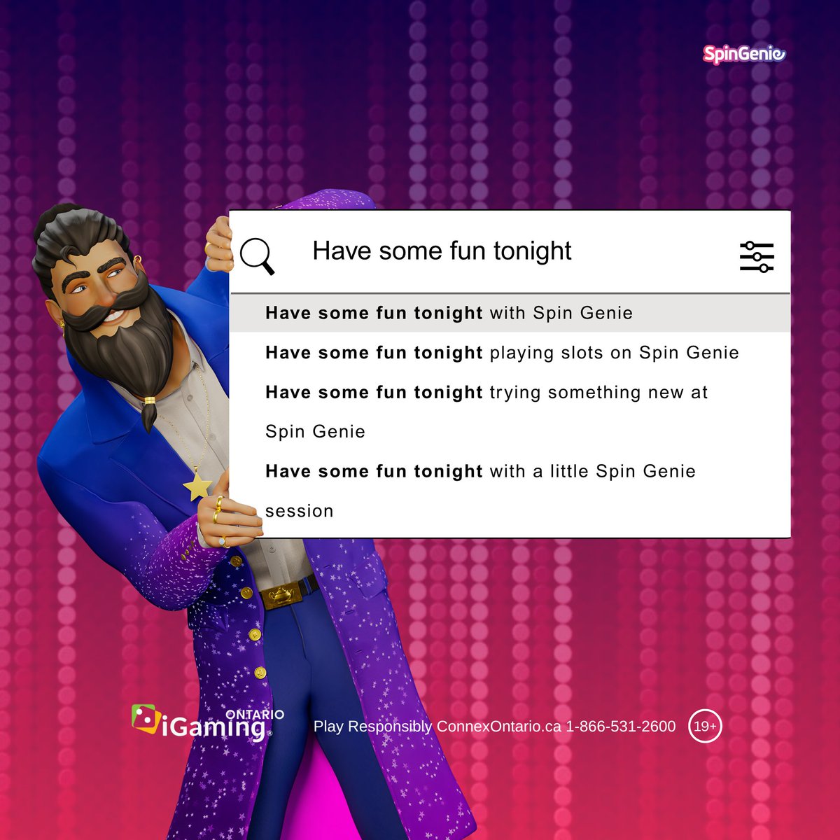 Screenshot of Spingenie mobile app interface showing bingo lobbies